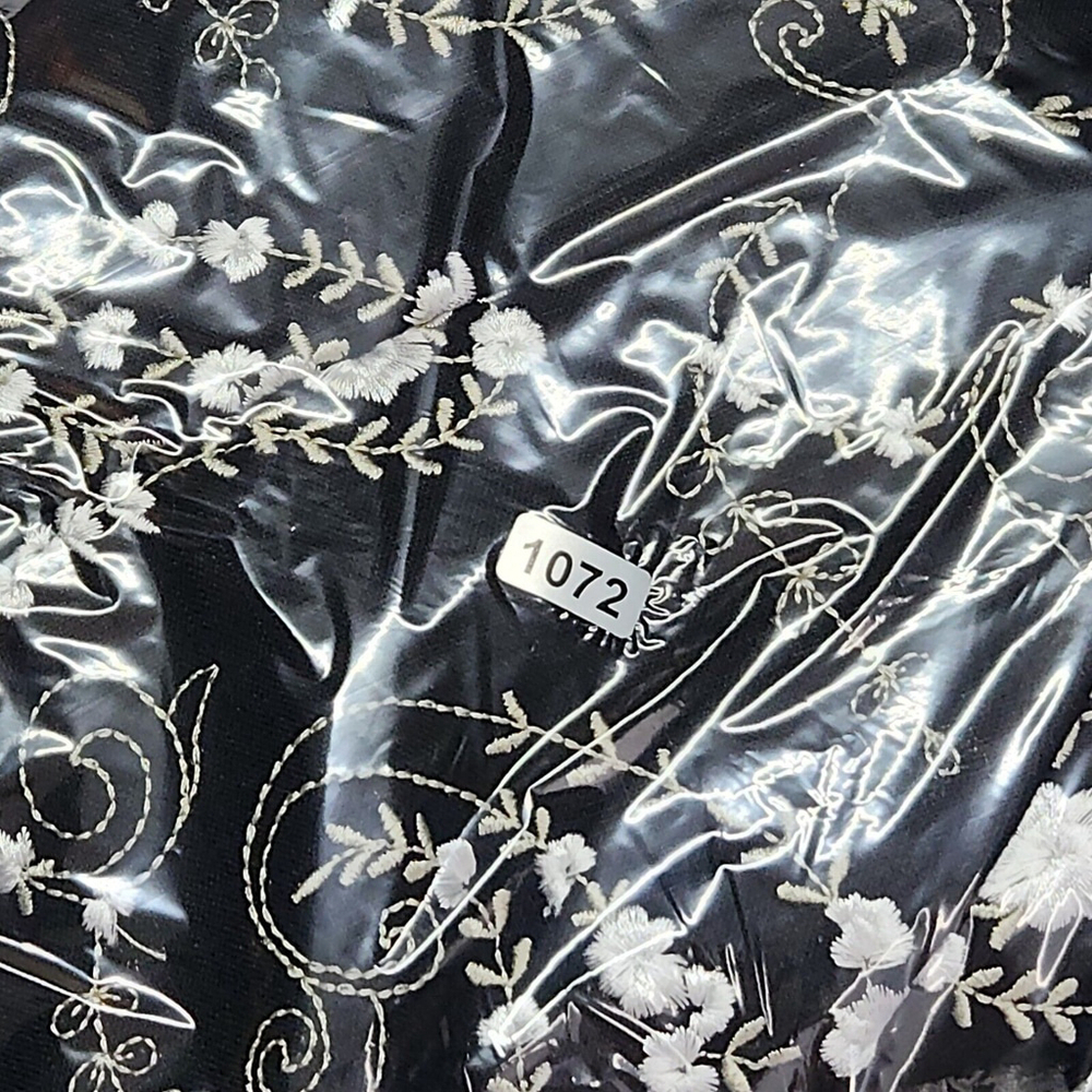 Black Linen Embroidered Paisley Dress Elegant Vtg Romantic Size 8P Liz Claiborne - Picture 12 of 12